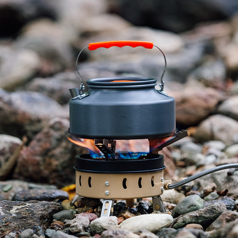 Portable Windproof Camping Cookout Gas Stove Holder Set