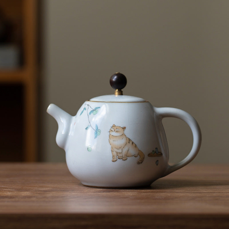 Cute Cat Ceramic Kung Fu Tea Maker