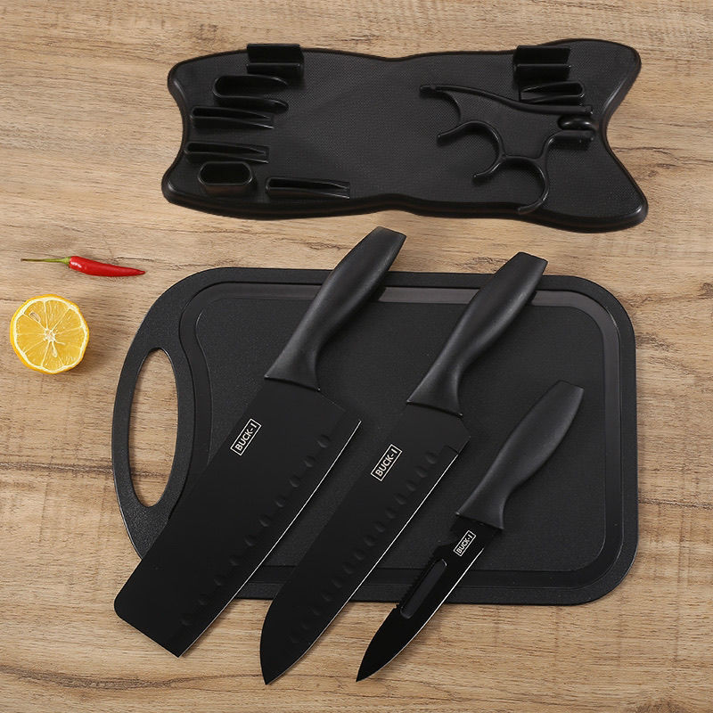 Black Steel Kitchen Knife Combination