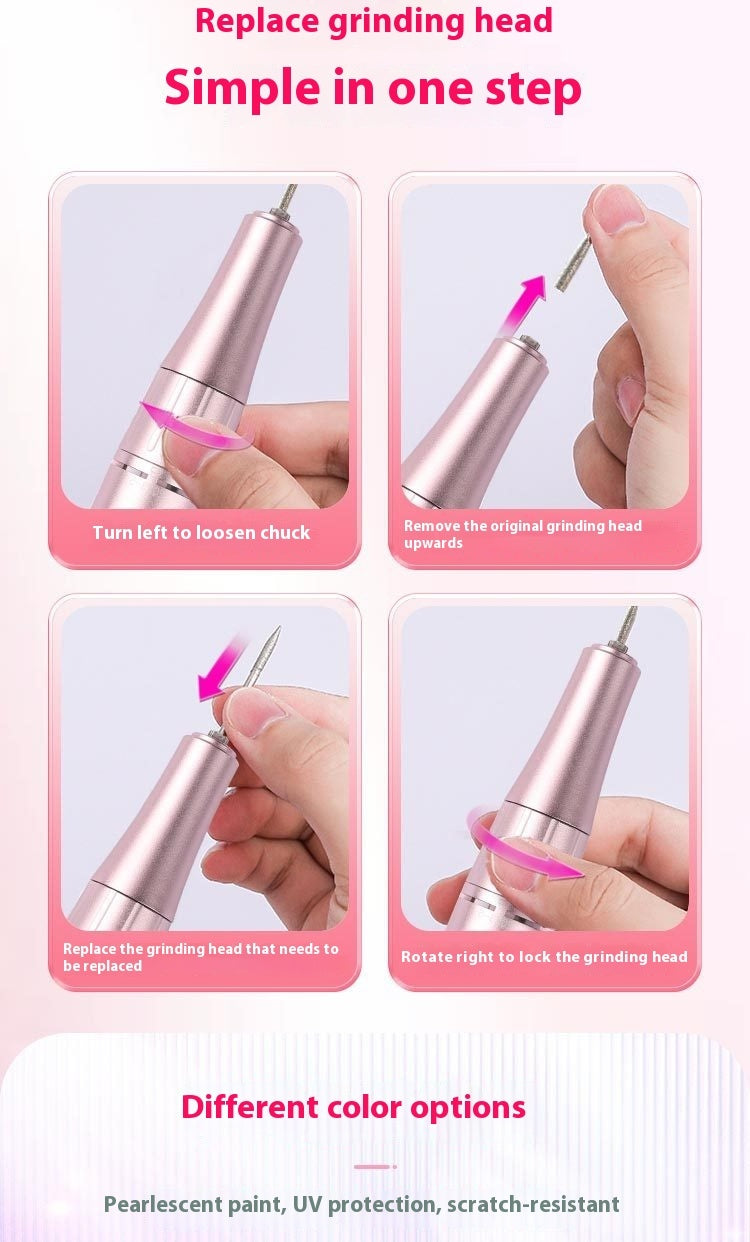 Portable Nail Remover Piercing Device Manicure Machine Pen Electric Sander Tool Suit