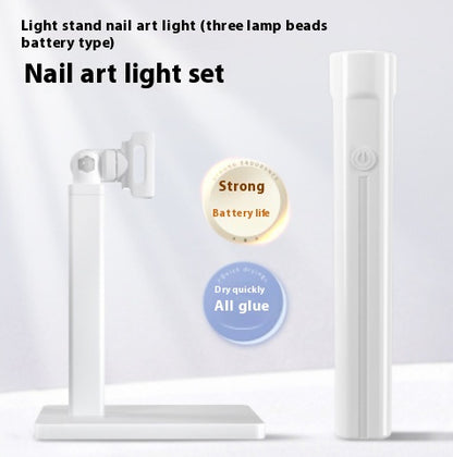 Hand-held Manicure Word Lamp Bracket Degrees Rotary Multifunctional Rack Stick Wear Nail Tip