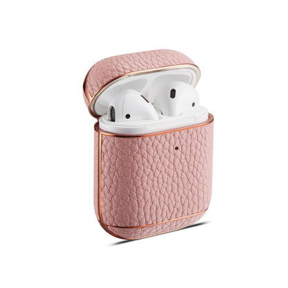 Leather Lychee Pattern Electroplating Headphone Case