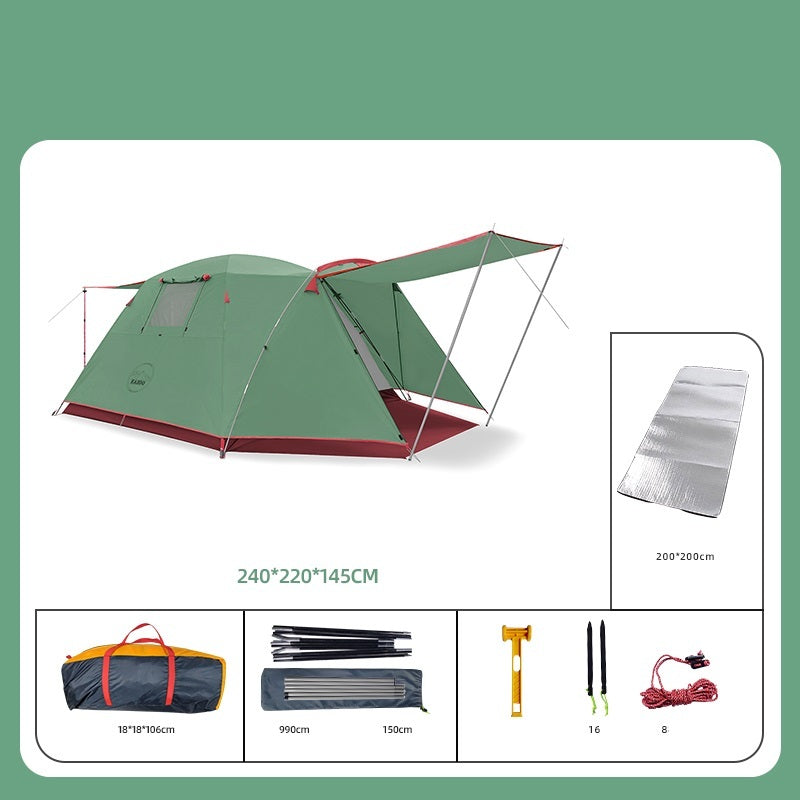 Four Person Outdoor Camping Space Folding And Thickening Tent Rain And Sun Proof Outdoor