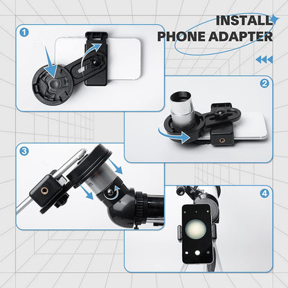 Metal Astronomical Telescope Focal Length With Telephone Adapter