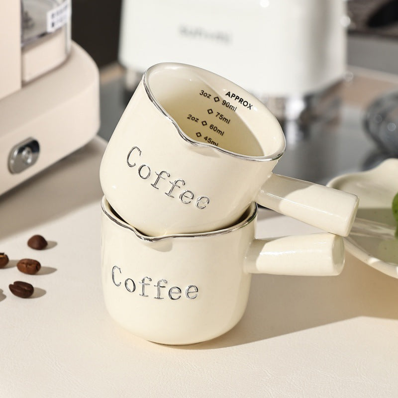 Espresso Cup With Scale Ceramic Coffee Measuring Cup