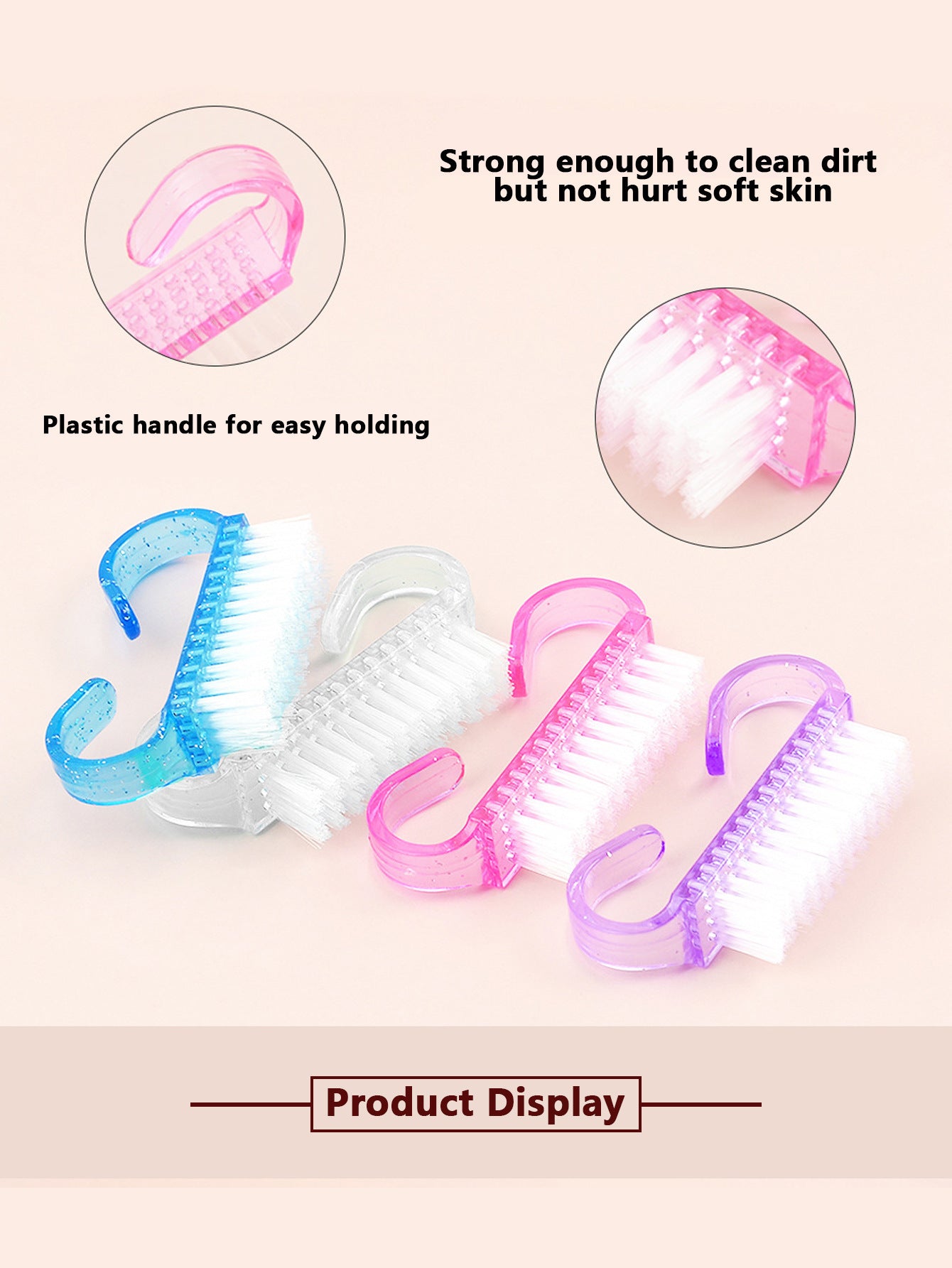 Semi Transparent Nail Horn Cleaning Brush