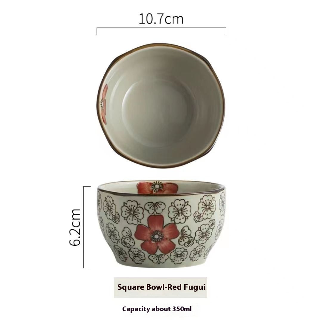 Creative Square Bowl Home Thickened And Anti-scald Underglaze Tableware