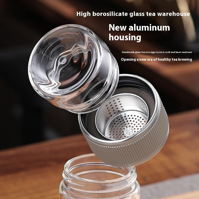 Glass Double Wall Heat-resistant Tea And Water Separation