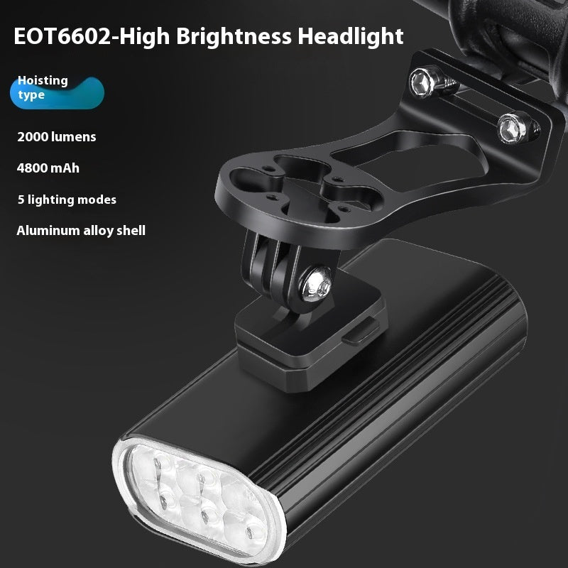 Bicycle Light 2000LM Aluminum Alloy 6 XPT Large Lamp Bead Headlight TYPE-C Can Be Mounted