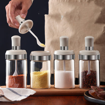 Seasoning Jar Kitchen Glass Salt Shaker Sealed Moisture-Proof