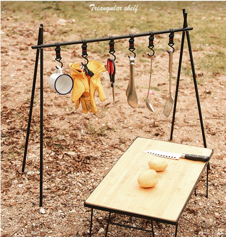 Outdoor Camping Aluminum Alloy Large Foldable Portable Clothes Drying Rack For Camping Travel Triangle