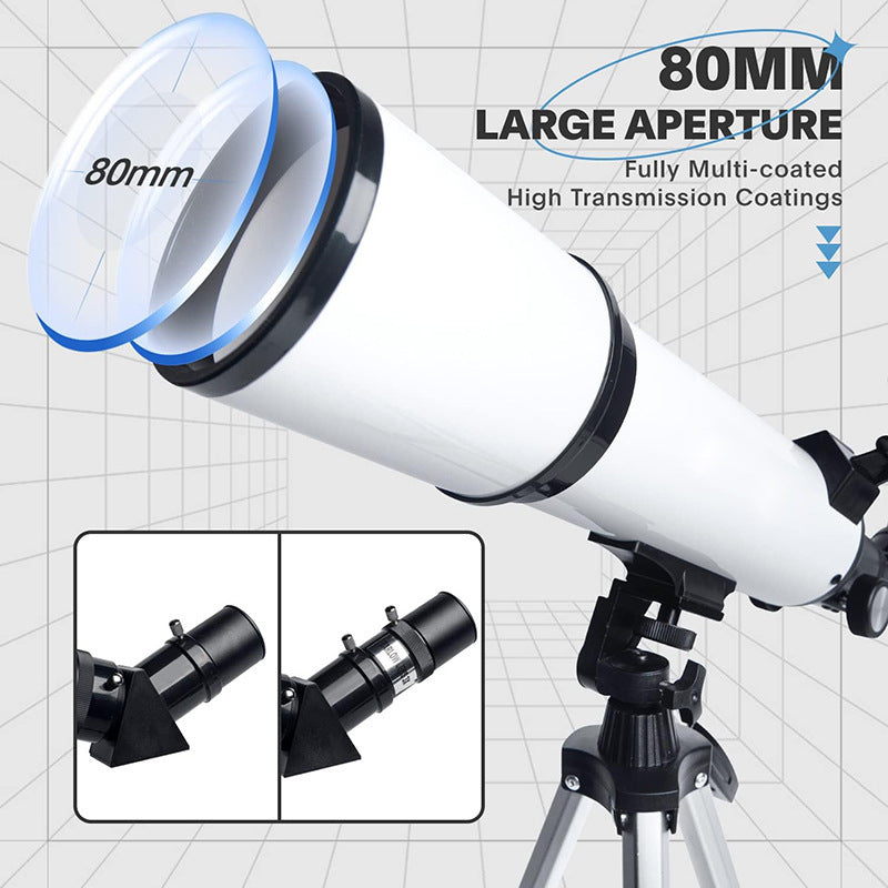 Metal Astronomical Telescope Focal Length With Telephone Adapter