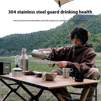 Large Capacity Outdoor Portable Stainless Steel Thermal Pot