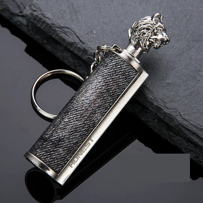 Creative Metal Keychain Lighter Wild Fire Ten Thousand Times Use Kerosene Lighters Gifts For Men