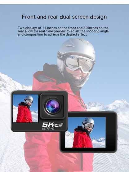 5K Sports Camera With Wireless Microphone Anti-shake Waterproof
