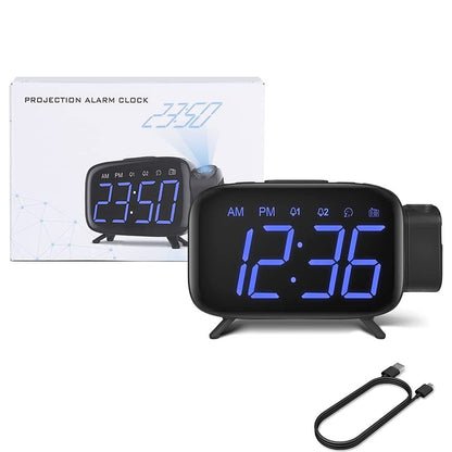 Multifunctional USB Digital Projection Electronic Alarm Clock LED Large Screen Digital Clock With Radio