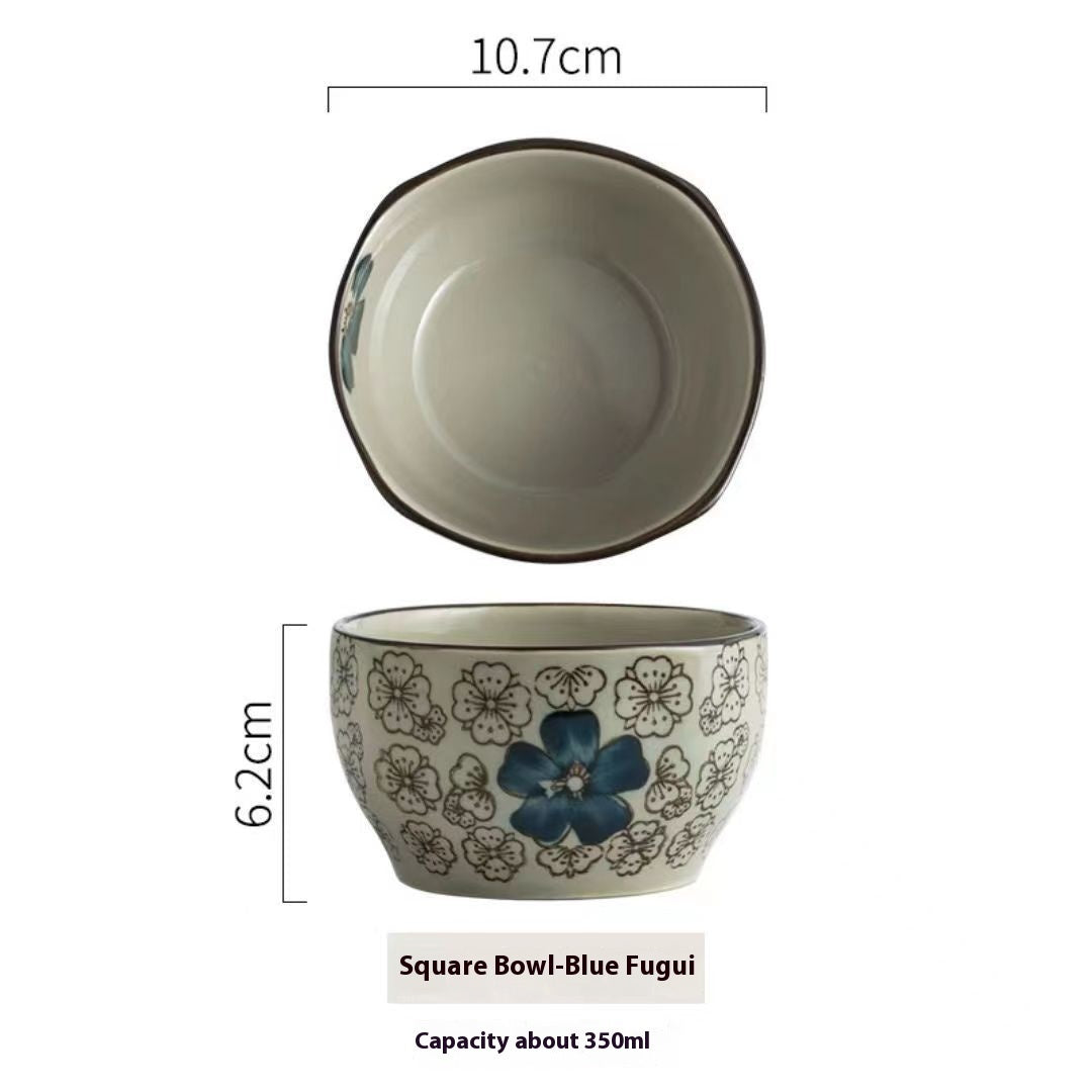 Creative Square Bowl Home Thickened And Anti-scald Underglaze Tableware