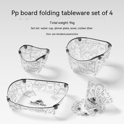 Outdoor Folding Bowls, Tableware, Portable Travel Plates