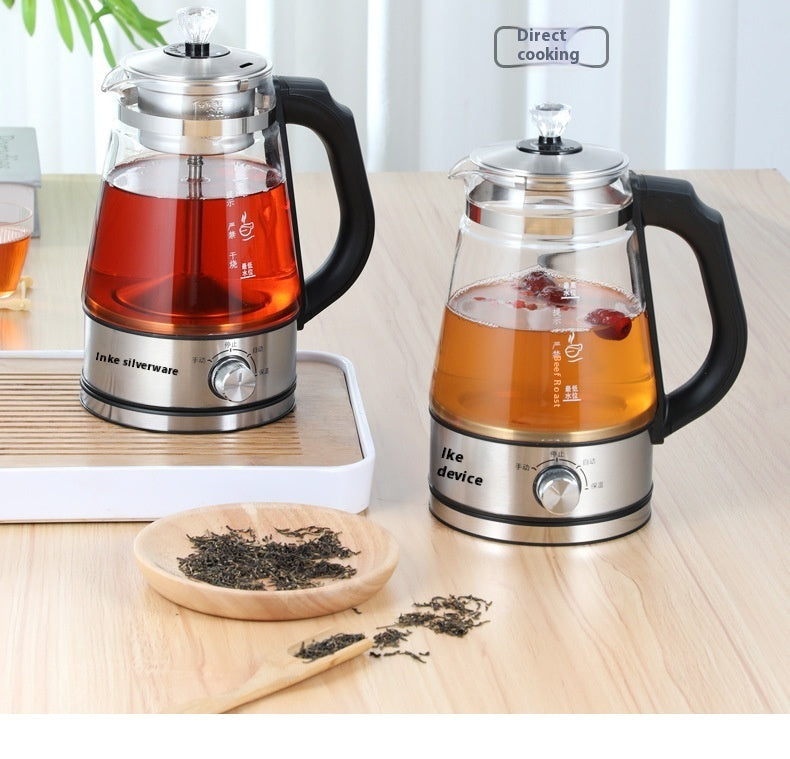 110v American Standard Household Tea Boiler Steam Spray Black Teapot Glass Electric Kettle Coffee Pot