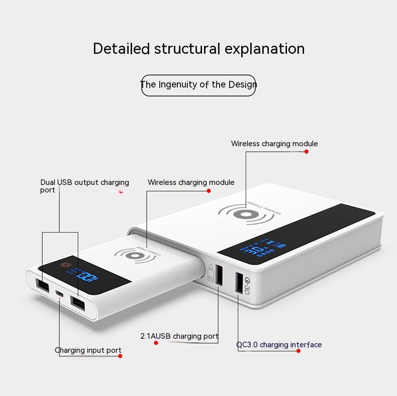 Question Mark Wireless Power Bank Three-in-one Charger QC30QI75 10W Fast Charge USB Mobile Power Adapter