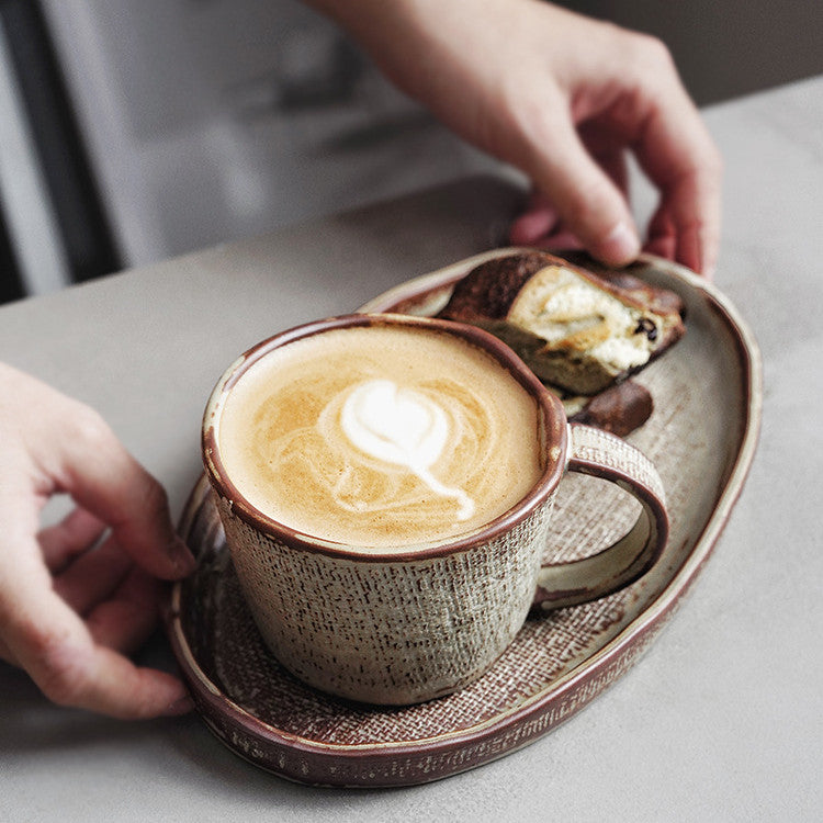 Japanese Creative Handmade Pottery Clay Coffee Set Suit