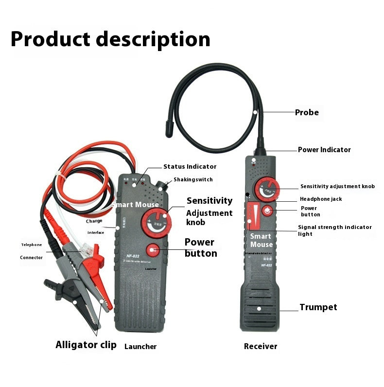 Line Finder Buried Wire Cable Tester Wall Cable Dark Wire Strong Electric Detector