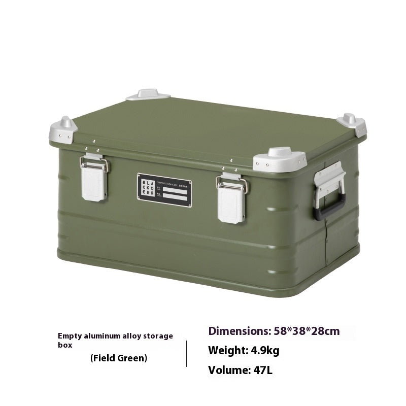 Outdoor Aluminum Alloy Storage Box Camping Metal Portable Vehicle-mounted Wild Camping Equipment