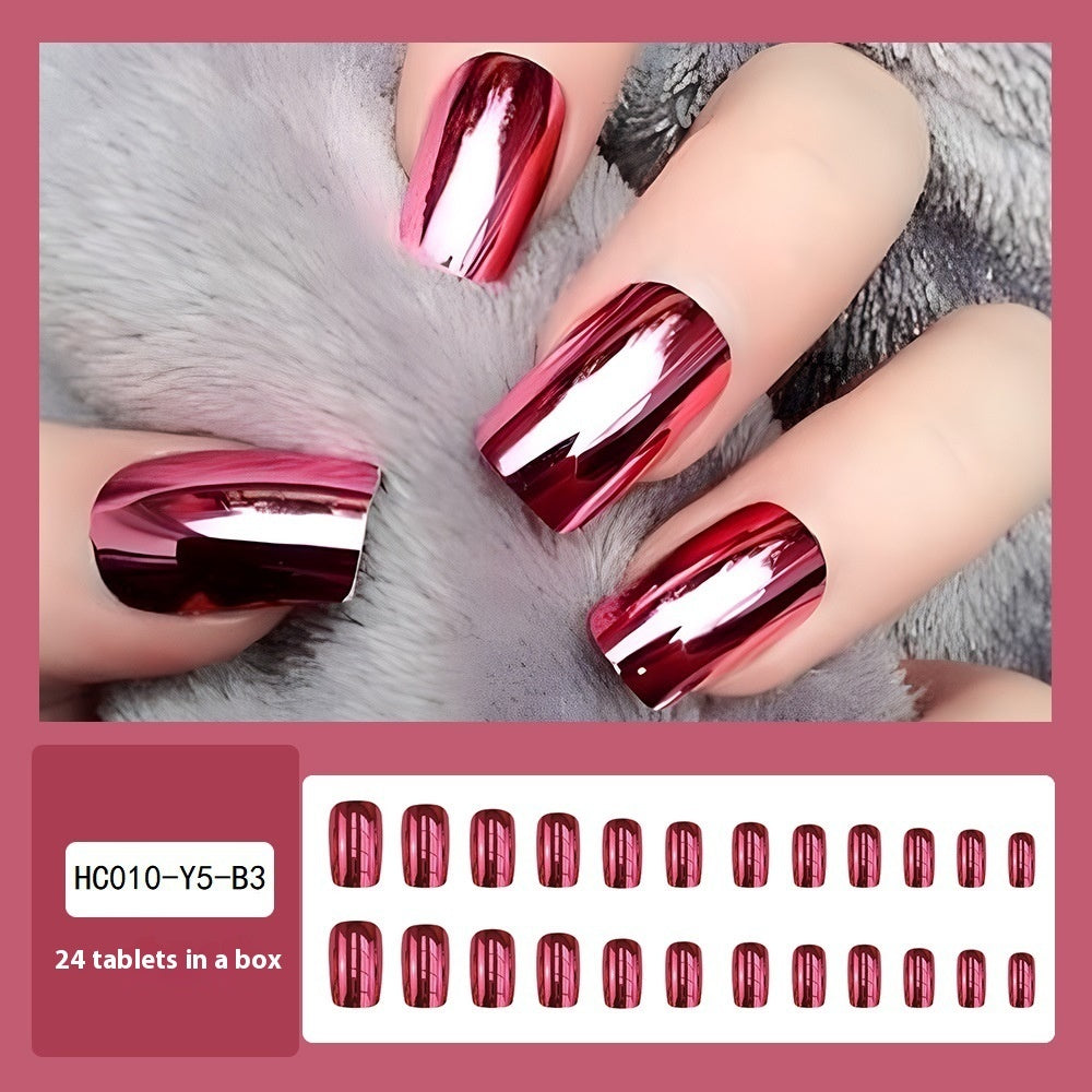 Hot Girl Sweet Cool Wine Red Nail Sticker