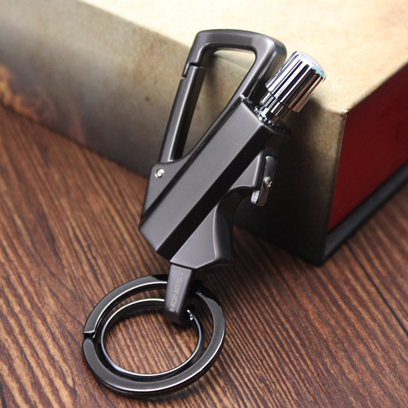 Creative Metal Keychain Lighter Wild Fire Ten Thousand Times Use Kerosene Lighters Gifts For Men