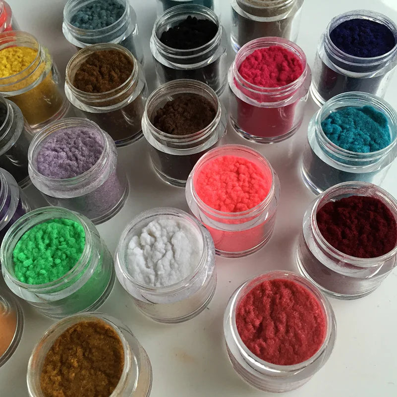 18 Colors 10ml/bottle Decoration Polish Glass Nails Art DIY Tips Design Velvet Flocking Dust Powder Manicure Velvet Powder