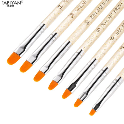 3/7Pcs Professional Manicure UV Gel Brush Pen Transparent Acrylic Nail Art Painting Drawing Brush Phototherapy Tools