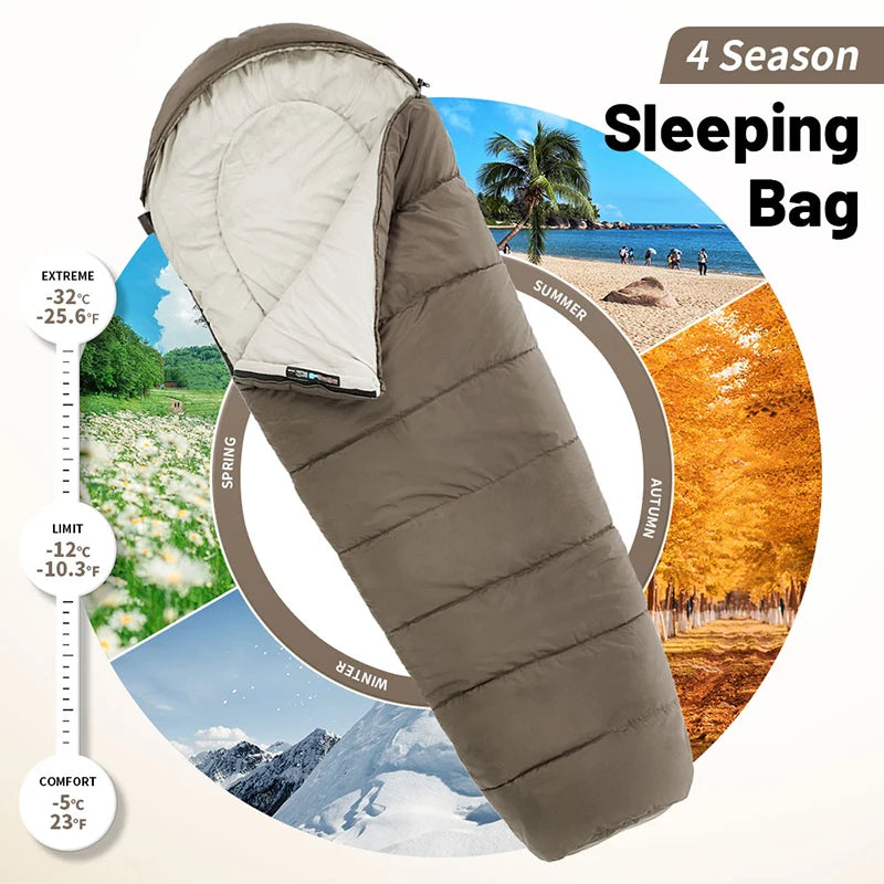 Naturehike Sleeping Bag MJ300 -1℃ Lightweight MJ600 -12℃ Mummy Sleeping Bag Outdoor Camping Cotton Winter Warm Sleeping Bags