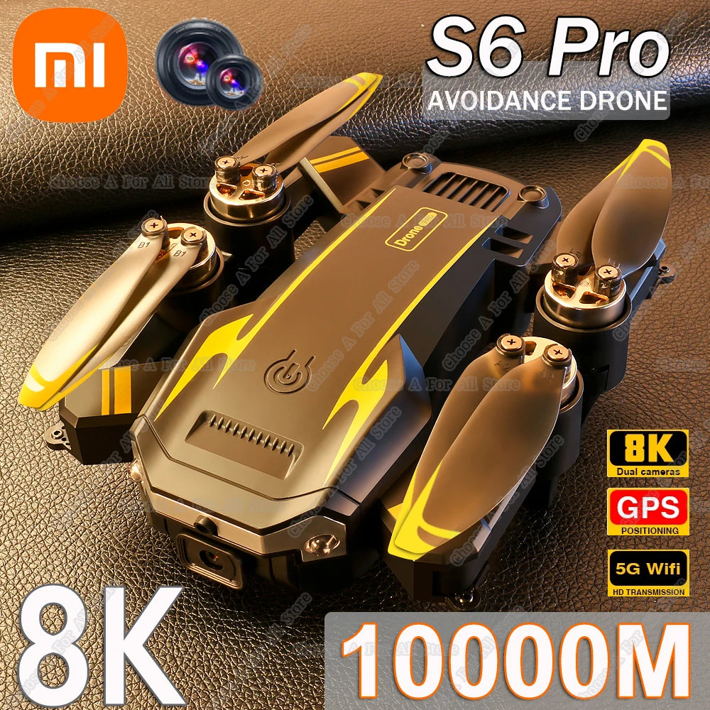 Xiaomi S6 Pro Drone Brushless Motor 8K HD Camera Anti-Shake Aerial Photography GPS Obstacle Avoidance Folding Quadcopter Rc Toys