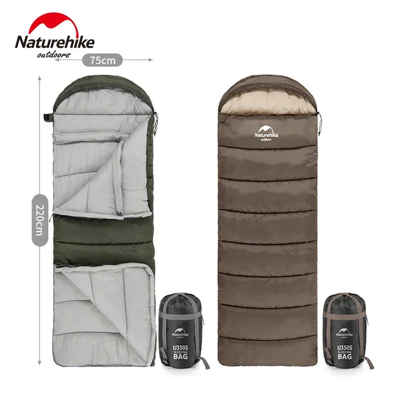 Naturehike Sleeping Bag Polyester Cotton Ultralight Winter Envelope Sleeping Bags for Adult Outdoor Camping Tourist Waterproof