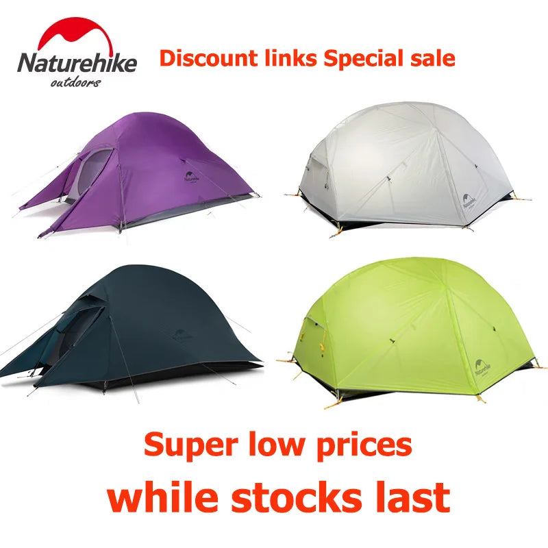 Naturehike Cloud Up 2 Tent Ultralight Camping Tent Double Layer Waterproof Tent Outdoor Hiking Backpacking Tent With Free Mat