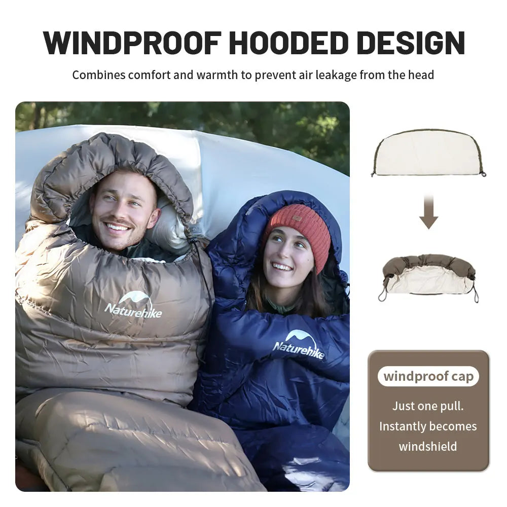 Naturehike Winter Sleeping Bag High Quality Fluffy Down Sleeping Bag Outdoor Ultralight Camping  Sleeping Bag Portable Durable