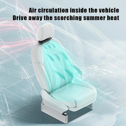 Car Seat Fan Backseat Cooling Fan Front Rear Seat Headrest Cooling Air Fan USB Powered Adjustable Strap Car Interior Decor Fan