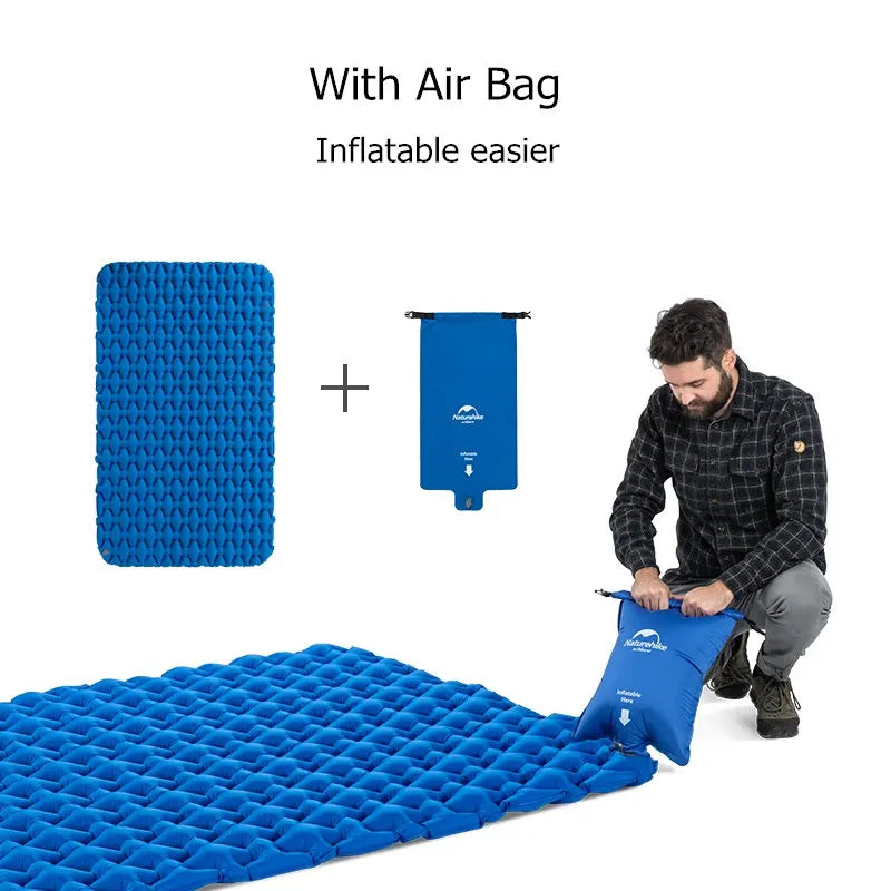 Naturehike Inflatable Mattress Air Cushion Portable Sleeping Mat Damp Proof Waterproof Pad Hiking Camping Ultra-Light Travel Mat