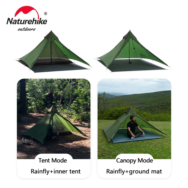Naturehike Spire 1 Tent Oudoor Ultralight Camping Tent 1 Person Hiking Tent Shelter 20D Silicone Nylon Rodless Backpacking Tent