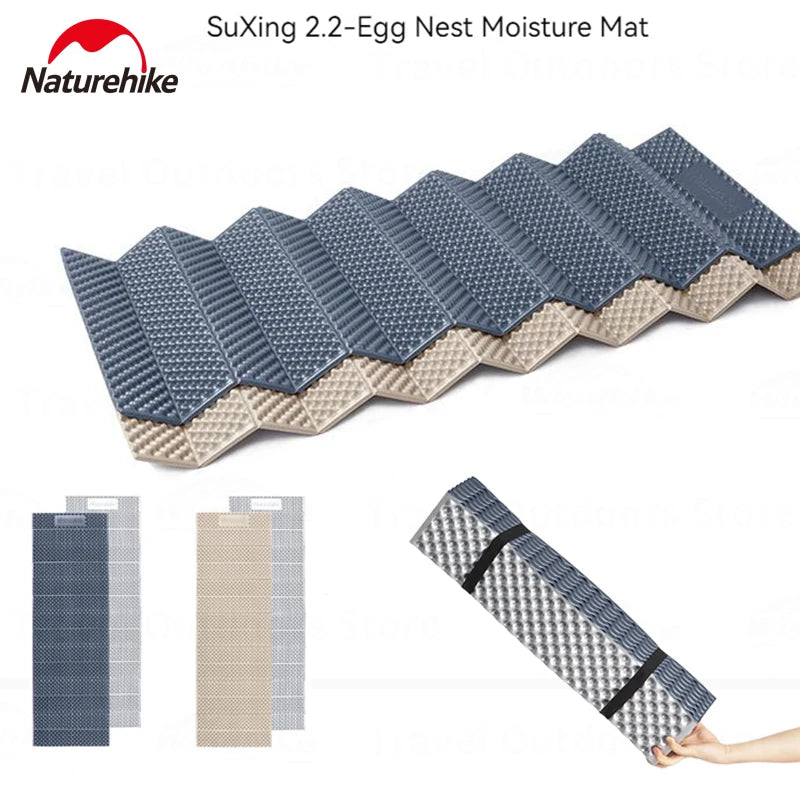 Naturehike R2.2 Camping Folding Egg Trough Mat IXPE Aluminum Film Waterproof Outdoor Tent Moisture-proof Sleeping Pad Widened