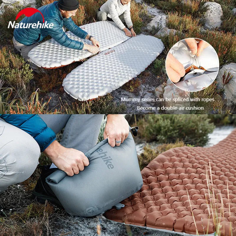 Naturehike R-5.8 Camping Inflatable Mattress Winter Outdoor Tourist Mat Tent Sleeping Pad Air Cushion for Hiking Beach Portable