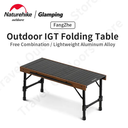 Naturehike IGT Camping Table Folding Desk for Barbecue Grill BBQ Picnic Outdoor Camp Backpacking Fishing Removable Portable