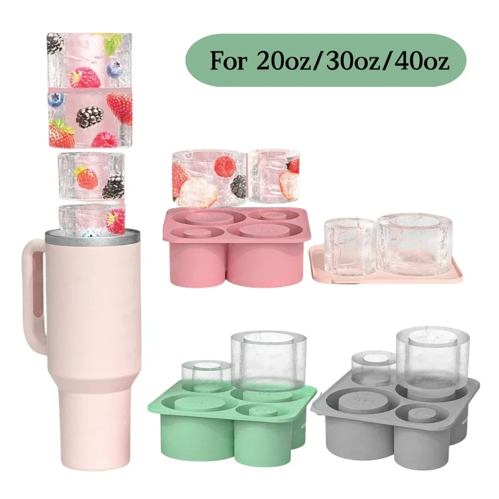 Stanley Accessories Summer Ice Mould Cube Trays Ice Making Beverage Cup Maker Circle Ice Shape Silicone Molds For Stanley Cup