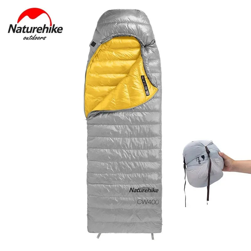 Naturehike CW400 Sleeping Bag Winter Lightweight Down Sleeping Bag Ultralight Waterproof Hiking Camping Sleeping Bag Quilt