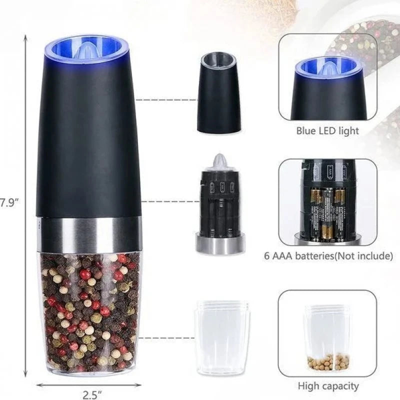 Automatic Electric Gravity Induction Salt and Pepper Grinder Mill Set Kitchen Herb Coffee Grinder Machine Kitchen Tools