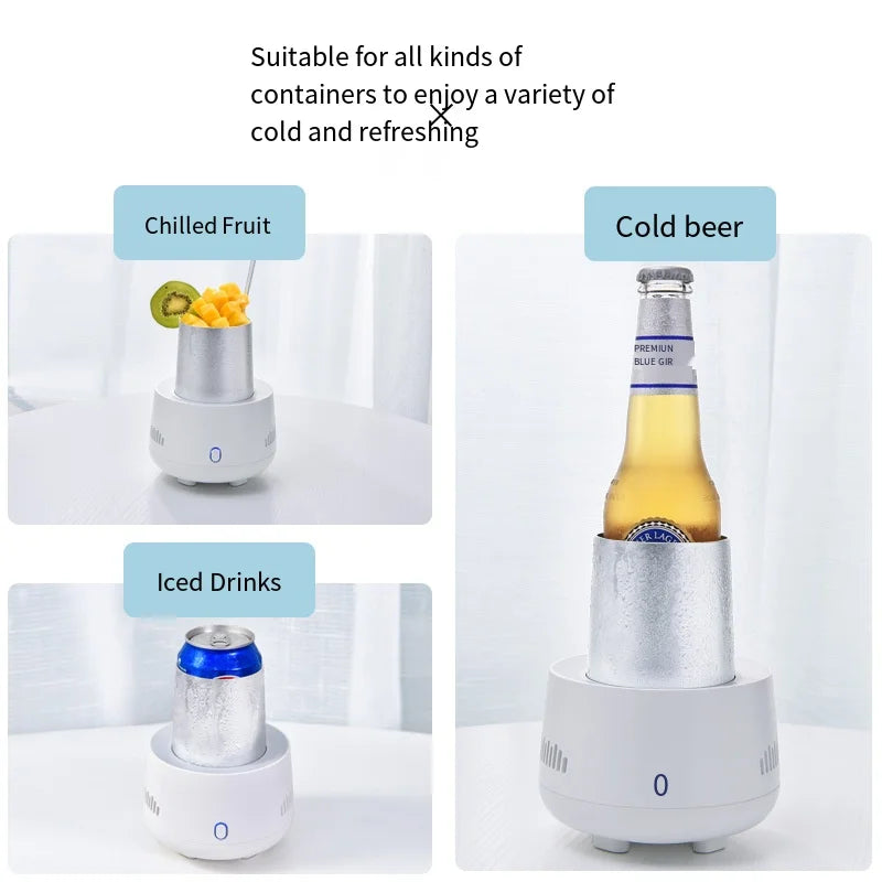 USB Mini Refrigerator Beverage Fast Cooler Cup Beer Bottle Can Water Soda Drinks Cooling Mug Ice Car Home Refrigeration Cup