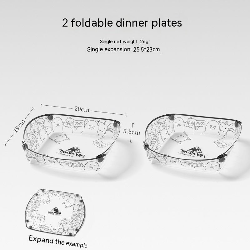 Outdoor Folding Bowls, Tableware, Portable Travel Plates