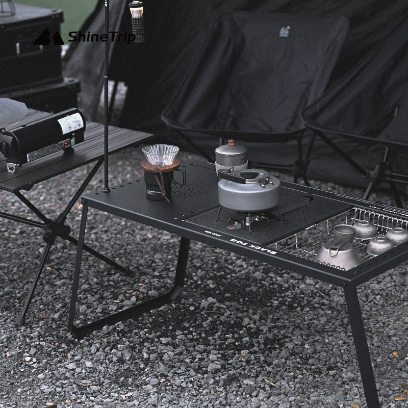 Combination Table Multifunctional Unit Fireback Portable Folding Camping Table