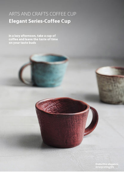 Japanese Creative Handmade Pottery Clay Coffee Set Suit