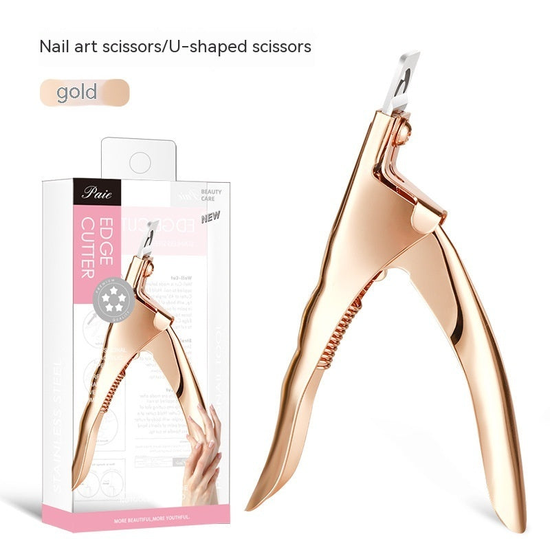 Flat Mouth U-shaped Scissors Nail Tip Pliers Extension Nail Trimming Tool